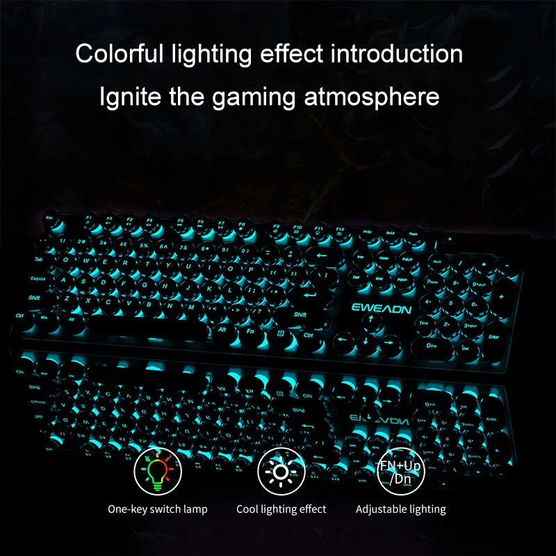 ⌨️ Teclado Gamer Retrô EWEADN – Estilo Clássico, Desempenho Moderno!