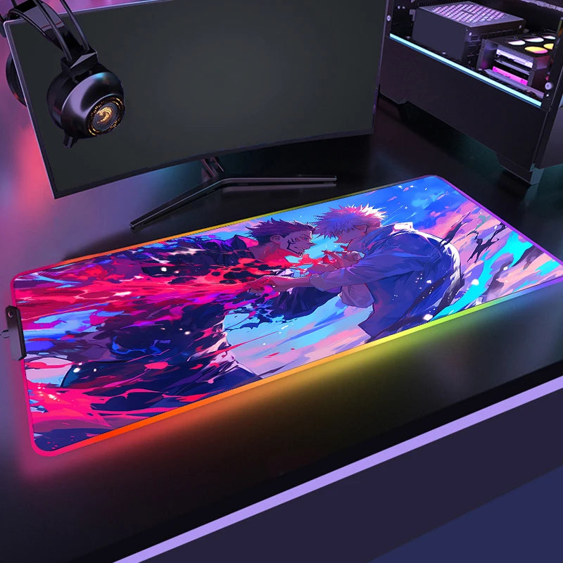 Mousepad RGB Jujutsu Kaisen - Energia Amaldiçoada no seu setup!