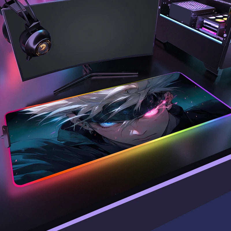Mousepad RGB Jujutsu Kaisen - Energia Amaldiçoada no seu setup!