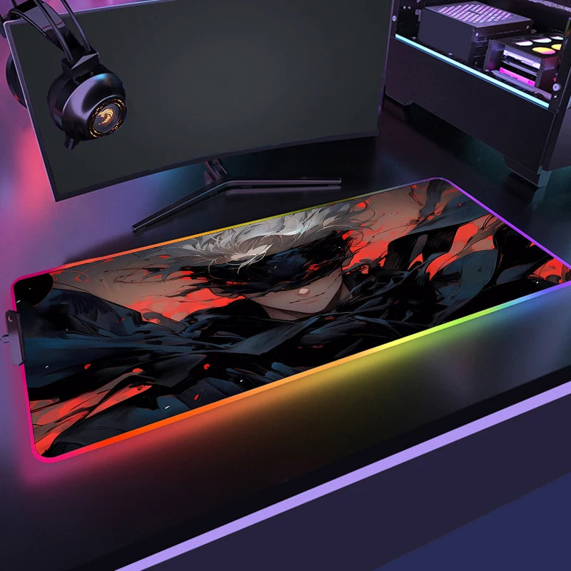 Mousepad RGB Jujutsu Kaisen - Energia Amaldiçoada no seu setup!