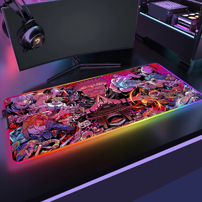 Mousepad RGB Jujutsu Kaisen - Energia Amaldiçoada no seu setup!