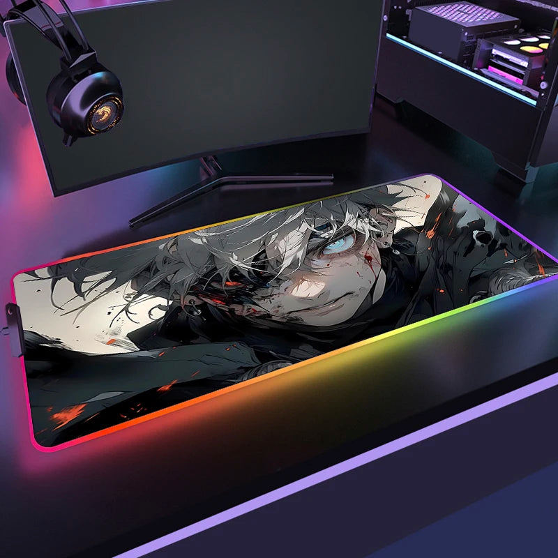 Mousepad RGB Jujutsu Kaisen - Energia Amaldiçoada no seu setup!