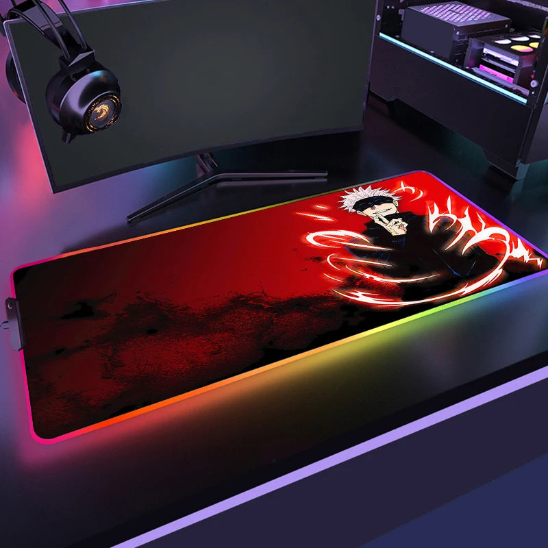 Mousepad RGB Jujutsu Kaisen - Energia Amaldiçoada no seu setup!