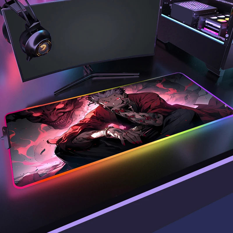 Mousepad RGB Jujutsu Kaisen - Energia Amaldiçoada no seu setup!